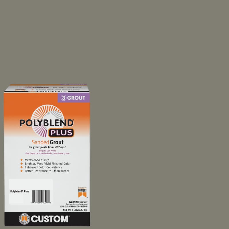 Custom Polyblend Plus Sanded Grout, Gray 7lb