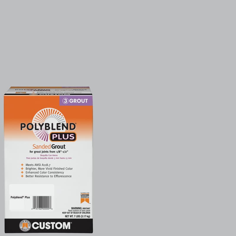 Custom Polyblend Plus Sanded Grout, Platinum 7lb