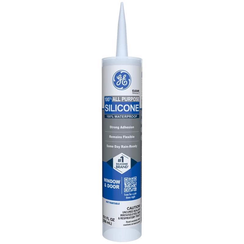 GE Silicone I Window & Door Sealant, Clear 10.1oz