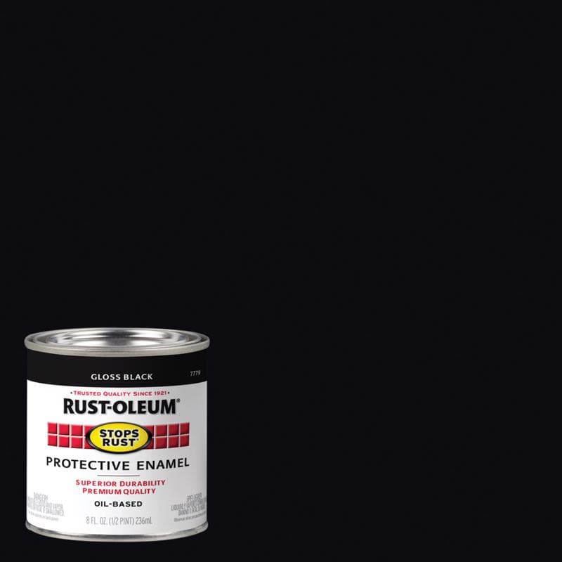 Rust-Oleum Enamel Paint, Gloss Black Half Pint
