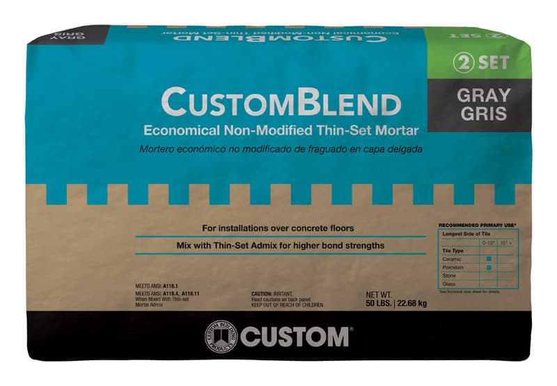 Custom Thin-Set Mortar, Gray 50lb