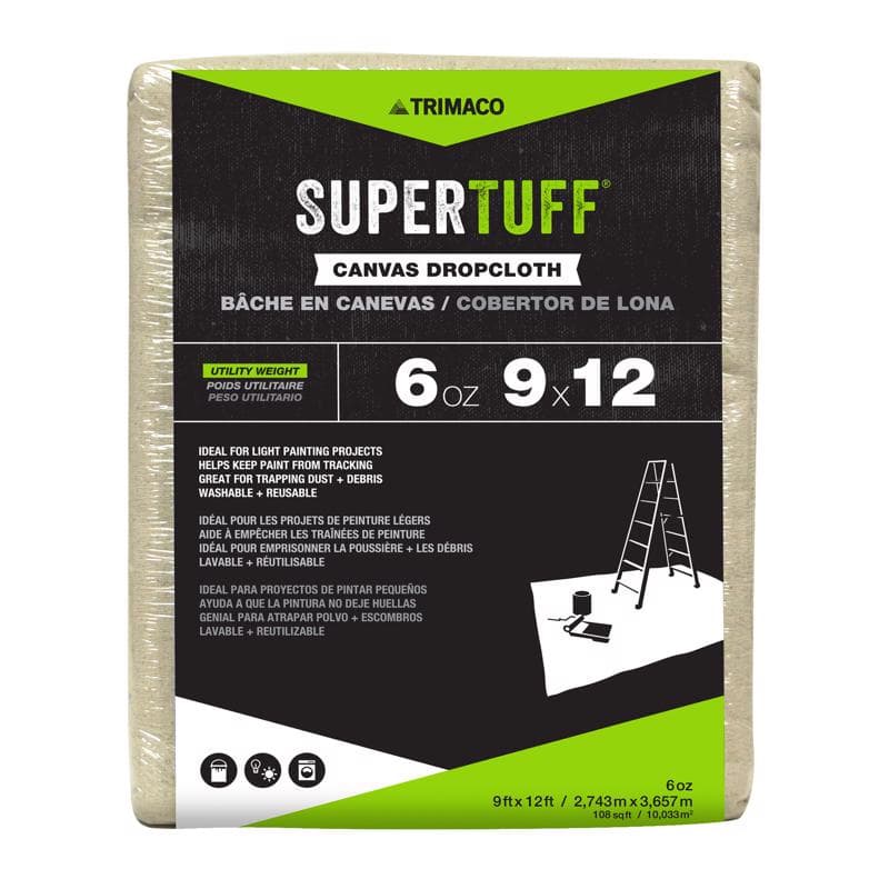 Canvas Drop Cloth, 6oz 9x12ft