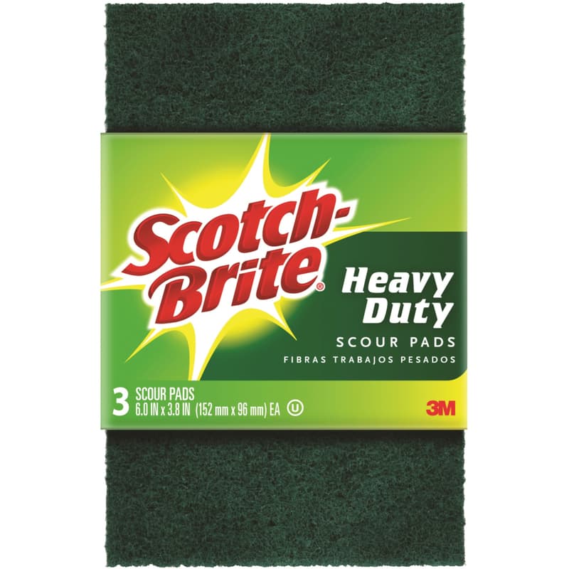 Scotch-Brite Heavy Duty Scour Pads, 4in x 6in 3-Pack