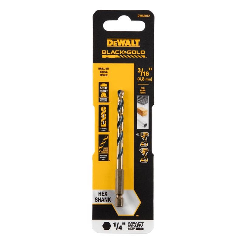 DeWalt Impact Ready Drill Bit, 3/16in Hex Shank