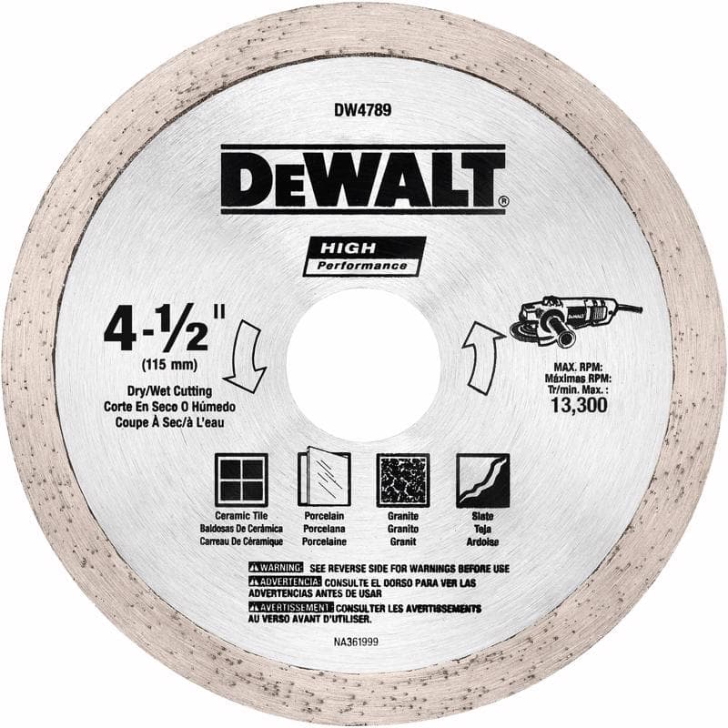 DeWalt Diamond Tile Blade, 4-1/2in
