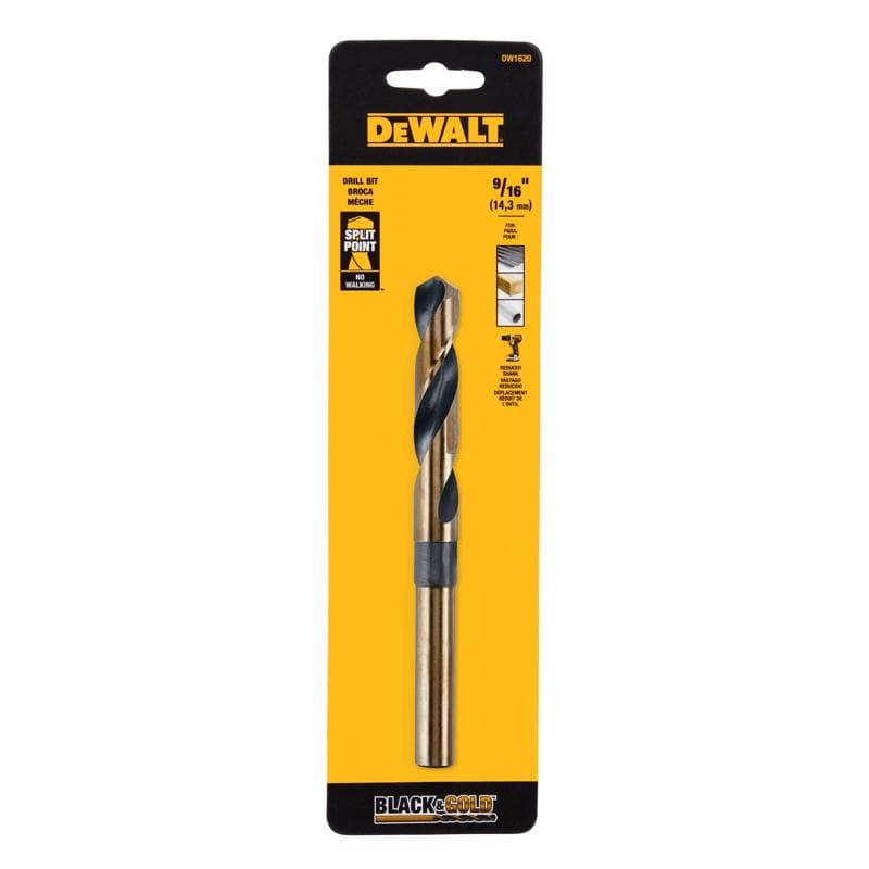 DeWalt Black and Gold Drill Bit, 9/16in