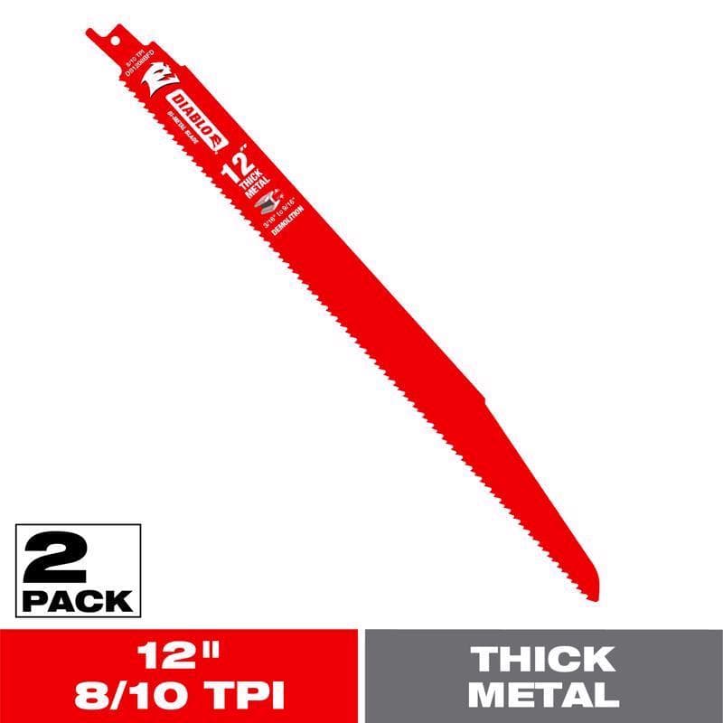 Diablo Steel Demon Bi-Metal Reciprocating Blade, 12in, 2-Pack