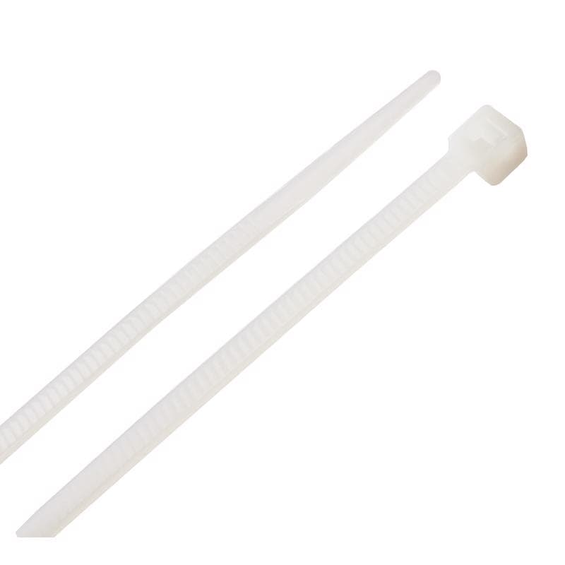 Cable Ties, 5.7in 40 lb, White, 100-Pack