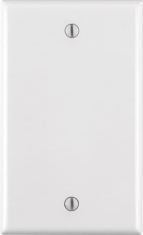 Leviton Blank Wallplate, 1-Gang, White