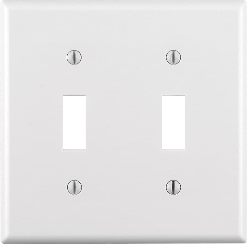 Leviton Toggle Switch Wallplate, 2-Gang, White