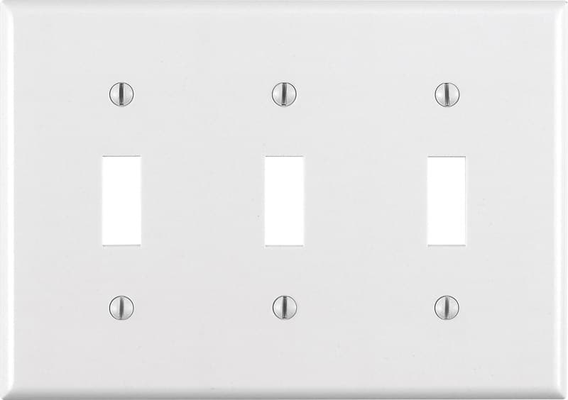 Leviton Toggle Switch Wallplate, 3-Gang, White