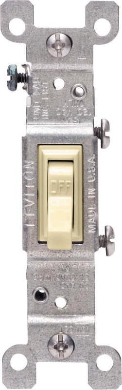 Leviton Grounding Toggle Switch, 15A, Ivory, 10-Pack