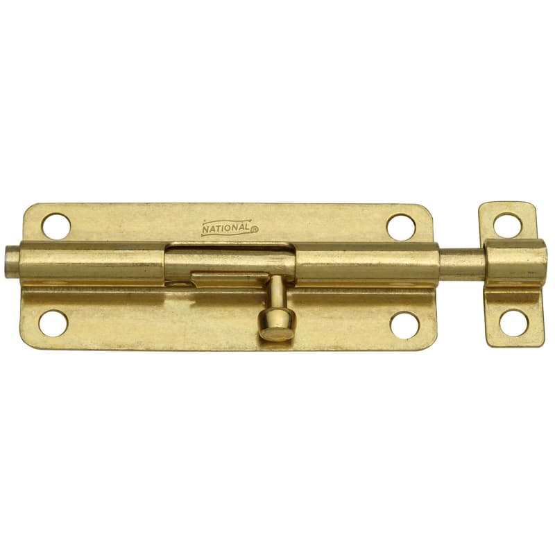 National Hardware Barrel Bolt 5in, Brass