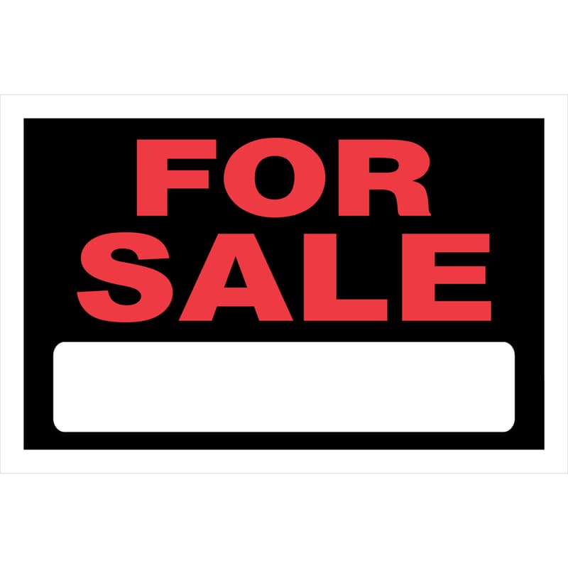 Hy-Ko For Sale Sign 8in x 12in, Black/Red