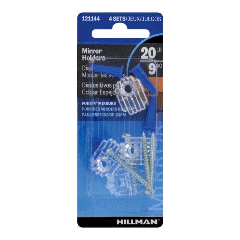 Hillman Mirror Holders, 1/4in 4-Pack