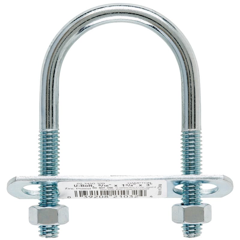 U-Bolt, 5/16in x 1-3/4in x 3in