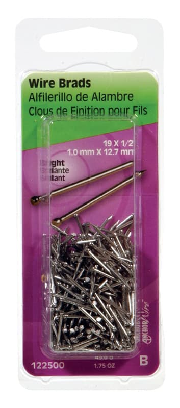 Steel Brads, 1/2in x 19 Gauge 1.75oz