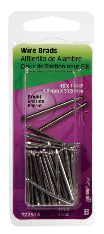 Steel Brads, 1-1/4in x 16 Gauge 2oz