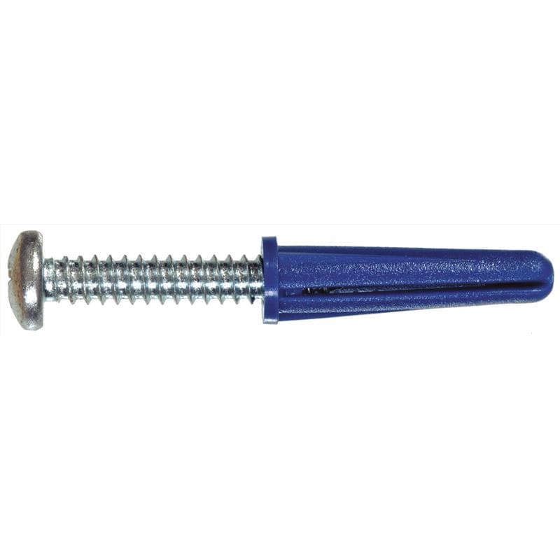 Plastic Anchors, #10-12, with Zinc Screws, 4-Card