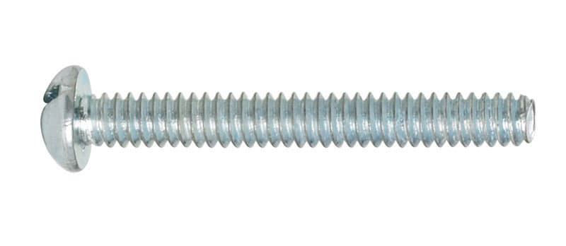 Round Head Machine Screws, Zinc #10-24 x 1-1/2in, 100-Box