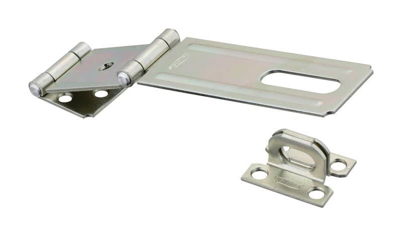 Double Hinge Hasp, Zinc, 4-1/2in