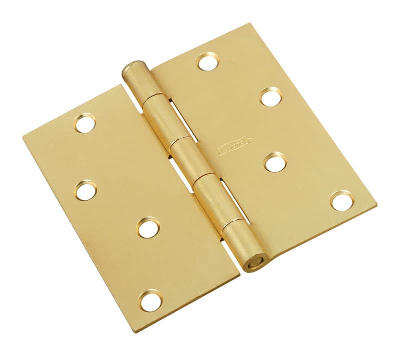 Door Hinge, Brass, 4in
