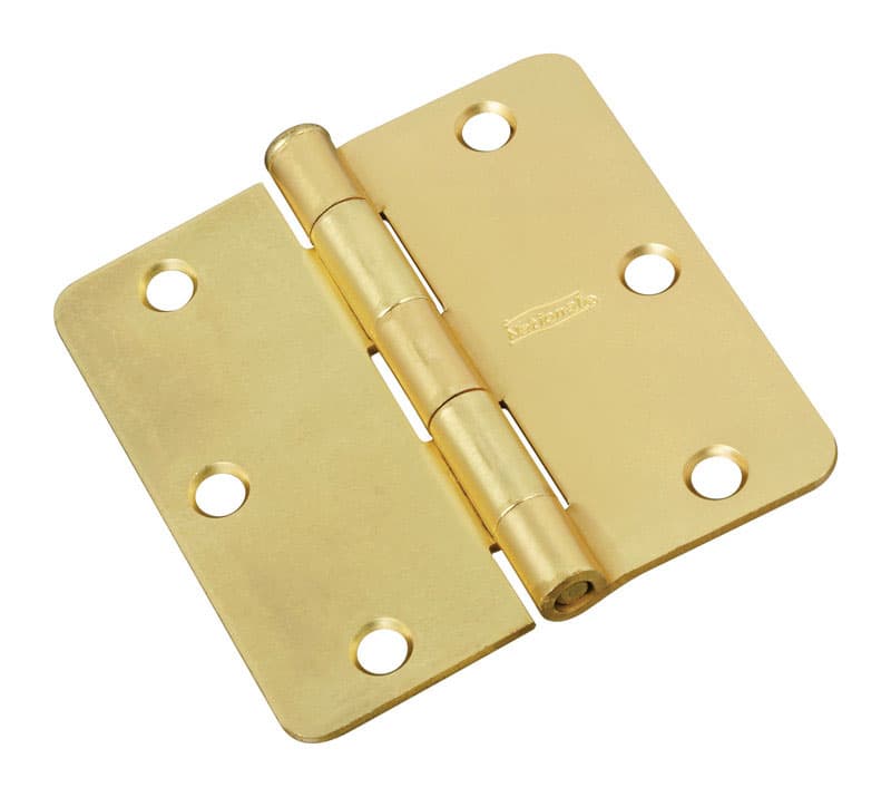 Removable Pin Mortise Hinge, Satin Brass, 3in