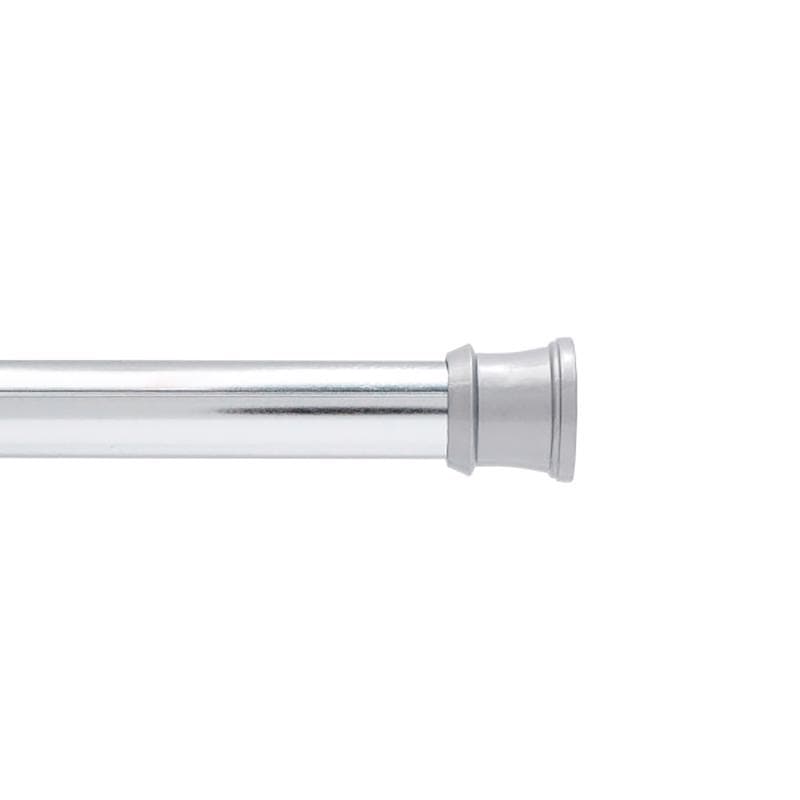 Adjustable Curtain Rod, Silver, 63in