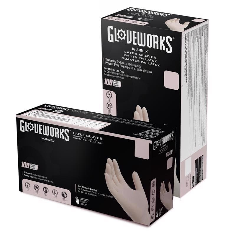 Disposable Latex Gloves, Ivory, Powder-Free, Medium