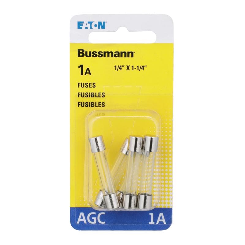 Bussmann AGC Glass Fuse, 1 Amp, 5-Card