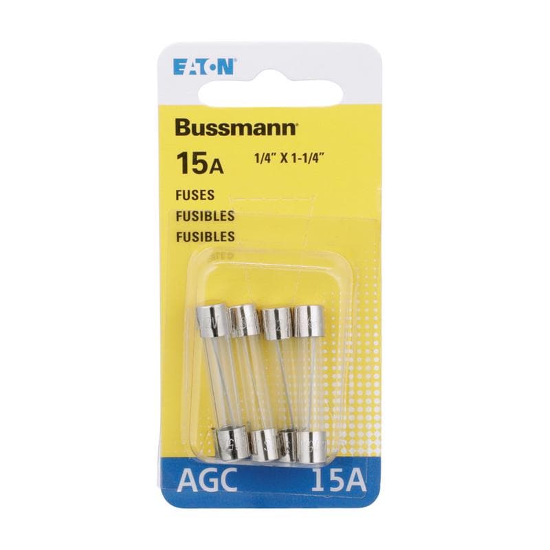 Bussmann AGC Glass Fuse, 15 Amp, 5-Card