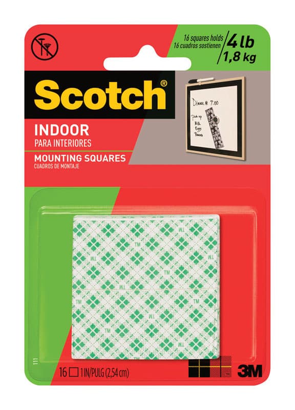 Scotch Mounting Squares, 1in 16-Pack