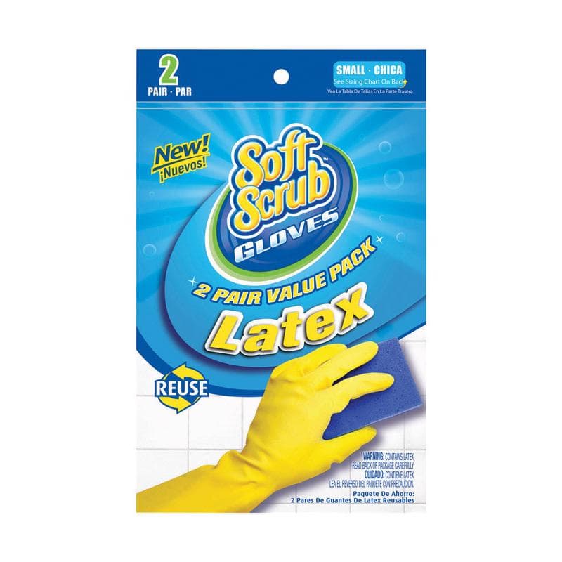 Latex Cleaning Gloves, Yellow, Small